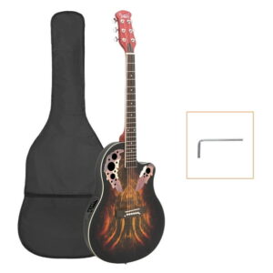41 inch Full-Size Cutaway Acoustic-Electric Guitar Grape Voice Hole Spruce Top Round Back Sunset Color