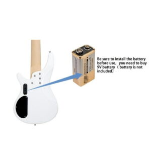 44 Inch GIB 6 String H-H Pickup Laurel Wood Fingerboard Electric Bass Guitar with Bag and other Accessories White