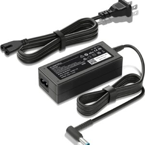 45W Charger for HP Laptop Computer - Fit for HP Pavilion, Stream, Envy, ProBook, EliteBook, Spectre, Notebook AC Adapter Power Cord (4.5mm x 3.0mm Smart Blue Tip)