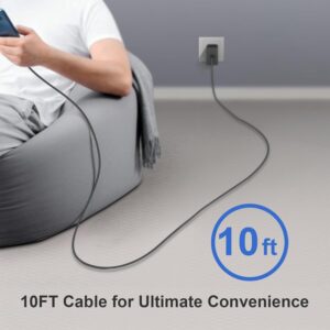 45W Super Fast Charger Type C, 2-Pack 45W USB C Charging Block with 10ft USB C to Type C Cables for Samsung Galaxy S25 S24+/UltraS23/S22/S21/S20/Note10/20 iPhone 16/15 Pro,Pro Max