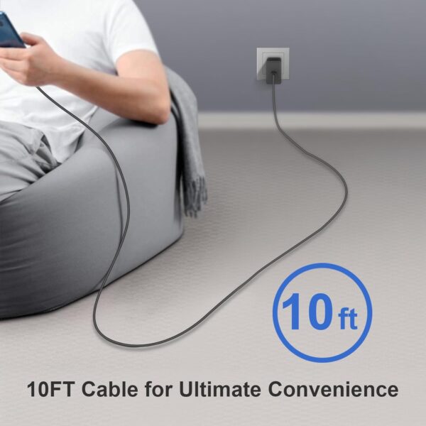 45W Super Fast Charger Type C, 2-Pack 45W USB C Charging Block with 10ft USB C to Type C Cables for Samsung Galaxy S25 S24+/UltraS23/S22/S21/S20/Note10/20 iPhone 16/15 Pro,Pro Max