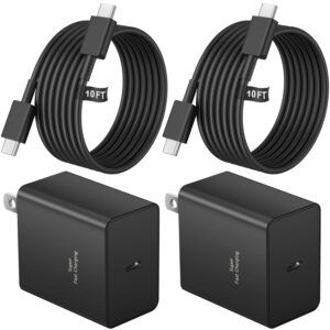 45W Super Fast Charger Type C, 2-Pack 45W USB C Charging Block with 10ft USB C to Type C Cables for Samsung Galaxy S25 S24+/UltraS23/S22/S21/S20/Note10/20 iPhone 16/15 Pro,Pro Max