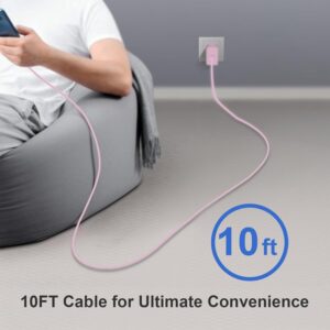 45W Super Fast Charger Type C, 2-Pack 45W USB C Charging Block with 10ft USB C to Type C Cables for Samsung Galaxy S25 S24+/UltraS23/S22/S21/S20/Note10/20 iPhone 16/15 Pro,Pro Max