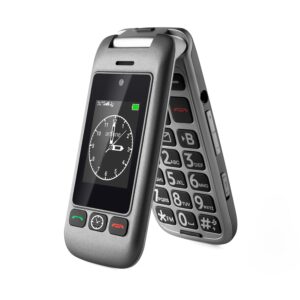 4G Foldable Mobile Phone for The Elderly with Big Button, LTE Unlocked Easy to Use Basic Flip Senior Phone with SOS Button,Camera,Loud Volume,Charging Dock and Flashlight