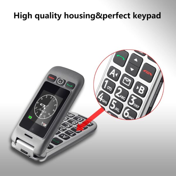 4G Foldable Mobile Phone for The Elderly with Big Button, LTE Unlocked Easy to Use Basic Flip Senior Phone with SOS Button,Camera,Loud Volume,Charging Dock and Flashlight