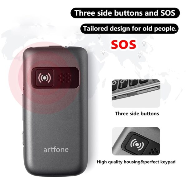 4G Foldable Mobile Phone for The Elderly with Big Button, LTE Unlocked Easy to Use Basic Flip Senior Phone with SOS Button,Camera,Loud Volume,Charging Dock and Flashlight