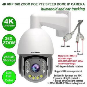 4K 8MP 30fps 300X ZOOM POE ONVIF Absolute move Speed dome PTZ IP Camera Hikvision protocol IVM4200 P2P IMX415 SD 256GB IP Camera 30fps