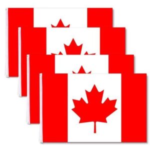4pcs 3'x5' Ft Canada Flag Canadian Maple Leaf Banner Outdoor Indoor For Flagpole