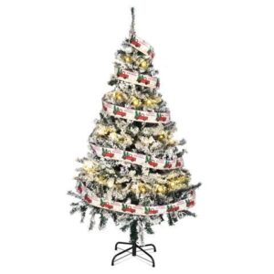 5 Ft White Christmas Tree Artificial with 66FT 200 LED Fairy Lights Xma Decor