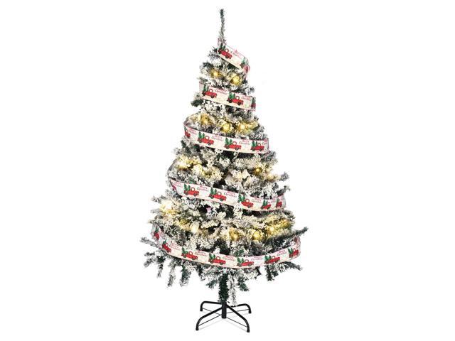 5 Ft White Christmas Tree Artificial with 66FT 200 LED Fairy Lights Xma Decor