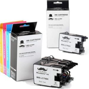 5 PK Moustache Compatible Brother LC79 LC-79 BK/C/M/Y - XXL (2 Black, 1 Cyan, 1 Magenta, 1 Yellow) LC79cxl LC79mxl LC79yxl Ink Cartridge for Brother