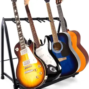 5-Space Foldable Guitar Rack - Guitar Stand, Multi-Instrument Floorstand Guitar Rack Holder