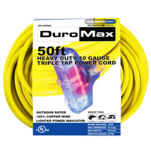 50-Foot 10 Gauge Triple Tap Extension Power Cord