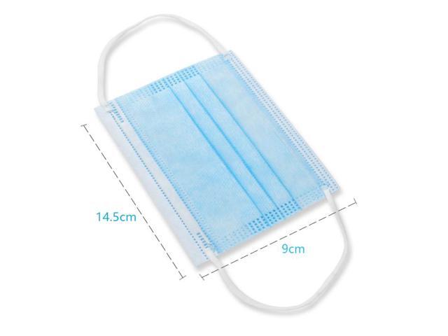 50 Pieces 3-Layer Disposable Face Masks for 3-12 Years Old Children -Protect Kids from Dust, Germs and Pollen Blue