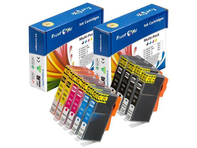564XL Compatible 10 Ink Cartridges Replacement for HP With Up To Date Chips (2 Large Black, 2 Photo Black, 2 Cyan, 2 Magenta, and 2 Yellow) 564