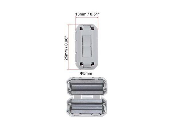 5mm Ferrite Cores Ring Clip-On RFI EMI Noise Suppression Filter Cable Clip, Gray 10pcs 5mm Ferrite Cores Ring Clip-On RFI EMI Noise Suppression Filter Cable Clip, Gray 10pcs