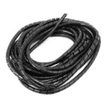 5mm Flexible Spiral Tube Cable Wire Wrap Computer Manage Cord Black 4 Meter