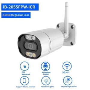 5MP 2.4/5G WIFI HD Night Vision IP66 Two-Way Audio Security Bullet IP Camera POE