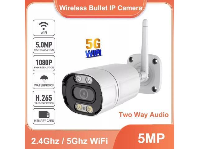 5MP 2.4/5G WIFI HD Night Vision IP66 Two-Way Audio Security Bullet IP Camera POE 128G