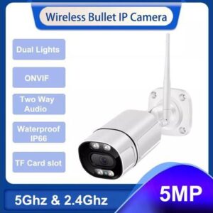 5MP Bullet Security IP Camera 2.4G 5G WIFI Two Way Audio Outdoor w/ SD Card Slot 128G