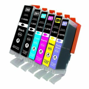 6 Ink PGI-280,CLI-281 (PB/BK/C/M/Y,PBlue) Compatible Ink Cartridge Extra High Yield for Canon PGI-280XXL CLI-281XXL,PGI280,CLI281