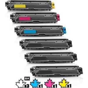 6 Inkfirst® Compatible Toner Cartridges TN221 TN-221 TN225 Replacement for Brother TN-221 TN-221 HL-3170CDW MFC-9130CW