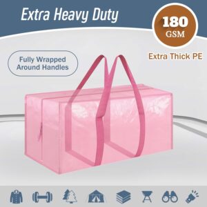 6 Pack Extra Heavy Duty Large Moving Bags with Strong Zipper & Comfortable Handles, Sturdy & Durable Clothes Storage Bags Totes Bins, Packing Moving Boxes for College Supplies,...