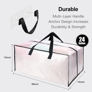 6 Pack Heavy Duty Large Moving Bags W/Backpack Straps - Strong Handles & Zippers, Storage Totes For Space Saving, Fold Flat, Alternative to Moving Box and Storage Bin,...