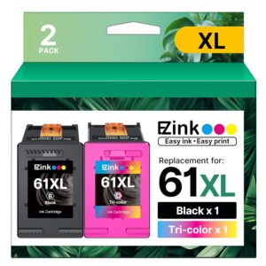 61XL Ink Cartridge Remanufactured for HP Ink 61 for HP 61 Ink Cartridge Combo Pack to Use with Envy 4500 5530 4502 4501 5535 OfficeJet 4630 4635 DeskJet 2540 1000 1010 1510 (1...