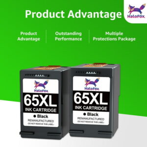 65 XL 65XL Ink Cartridge Compatible for HP 65 Black Ink for DeskJet 3755 3700 3752 3772 2600 2622 2652 2655 2640 Envy 5000 5055 5052 5014 5010 5070 AMP 100 120 130 Printers (2...