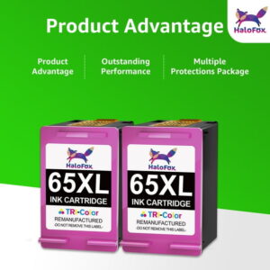 65 XL 65XL Ink Cartridge Compatible for HP 65 Ink Color for DeskJet 3755 3700 3752 3772 2600 2622 2652 2655 2640 Envy 5000 5055 5052 5014 5010 5070 AMP 100 120 130 Printers (2...