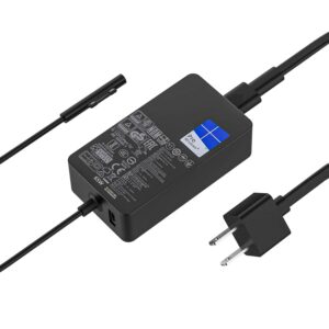 65W 44W 1796 1706 1800 1625 Laptop Charger Compatible with Microsoft Surface Pro 10 9 8 7+ 7 6 Windows 5 4 3 2 Fit Model 1876 1943 1950 1958 1866 1724 1963 1796 1769 1735 Tablet...