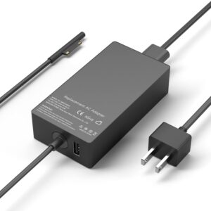 65W Surface Pro Charger Replacement for Microsoft Surface Laptop 2 3, Surface Pro X 9 8 7 6 5 4 3, Surface Go 2 Go 3, Surface Book 1 2 Microsoft Surface Charger Power Supply...