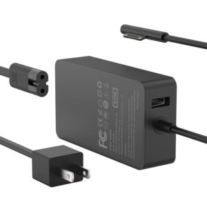 65W Surface Pro Laptop Charger for Microsoft Surface Pro 10, 9, 8, 7+, 7, 6, 5, 4, 3, X, Windows Surface Laptop 6, 5, 4, 3, 2, 1, Surface Go Tablet, Surface Book 3, 2, 1,...