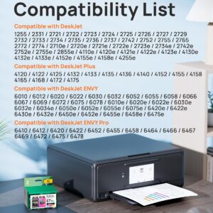 67XL 67 Ink Cartridges Black/Color Combo Pack Remanufactured for HP Ink 67 67XL to Use with HP Deskjet 2855e 2800e 2755e 2700e 2700 2852e 4255e 2734e 4100 4000 Envy 6000 6055e...