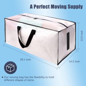 8 Pack Large Strong Moving Bags with Zippers & Carrying Handles - Water-Resistant - Heavy Duty Storage Tote for Space Saving, Fold Flat, Alternative to Moving Box...