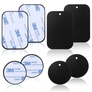 8-Pack Replacement Mount Metal Plates D.Sking Car Phone Holder Iron Plates for Car Mount Car Kits (8-Pack Black)