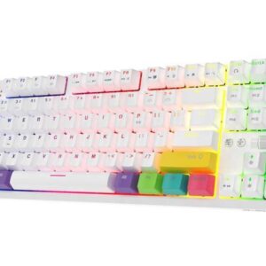 80% Bluetooth/Wired Dual Mode Mechanical Keyboard, 87 Keys Compact Computer Keyboard with Brown Switch, RGB Backlight