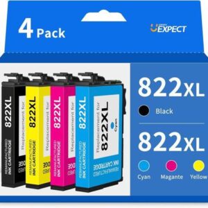 822XL Ink Cartridge Remanufactured Replacement 822XL T822XL 822 XL Combo Pack for Workforce Pro WF-3820 WF-4830 WF-4820 WF-4833 WF-4834 Printer