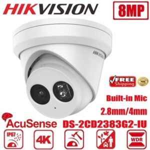 8MP 4K AcuSense Turret OEM DS-2CD2383G2-IU MIC POE IP Camera Outdoor 2.8mm