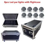 8pcs 9x18W led par light with flightcase 6in1 RGBWA UV Led Stage Light LED Flat SlimPar dj lights DJ Equipments Controller