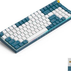 98 Keys Wireless Mechanical Keyboard, Hot Swappable Tri-mode Wired/2.4G Wireless/Bluetooth Keyboard with RGB Light for Windows & Mac, PBT Keycaps, TTC