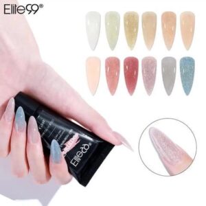 99 Glossy Shimmer Glitter Poly Extension Nail Gel Builder Nail Polish Soak Off UV LED Lamp UV Gel Nail Art Manicure 30G