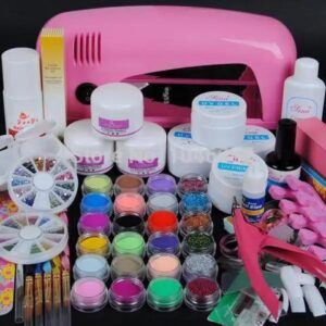 9W UV dryer lamp 18 color Acrylic Powder and 6 colors glitter powder Nail Art Kit ,nail art tools kit BTT-70