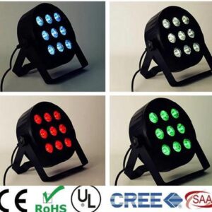 9x12W LED Flat SlimPar Quad Light RGBWA UV 6in1 dj par light LED DJ Wash Light Stage Uplighting No Noise
