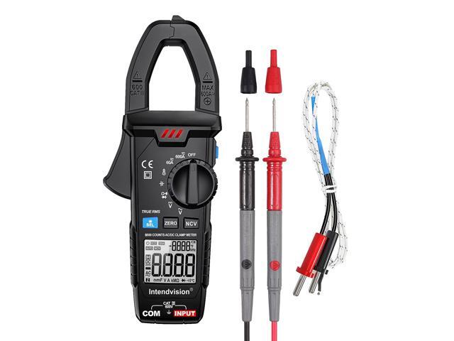 AC/DC Digital Clamp Meter T-RMS 6000 Counts, Multimeter Voltage Tester Auto-ranging, NCV AC DC Current Voltage Resistance Capacitance Frequency Diode