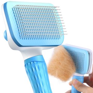ACE2ACE Dog Brush, Cat Brush for Shedding Long and Short Haired, Self-Cleaning Dog Slicker Brush, Removes Loose Fur for Puppy, Cockapoo, Labrador, Golden Retriever, Pomeranian,...