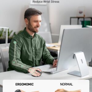 acer Ergonomic Mouse Wireless, 1000/1200/1600 Adjustable DPI Vertical Mouse with 6 Buttons, Rechargeable Ergo Mice with 2.4GHz USB Receiver for Computer, Laptop, PC, iMac and...