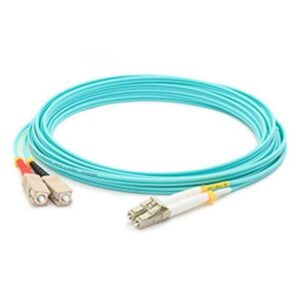 AddOncomputer.com 9m Laser-Optimized Multi-Mode fiber (LOMM) Duplex SC/LC OM3 Aqua Patch Cable
