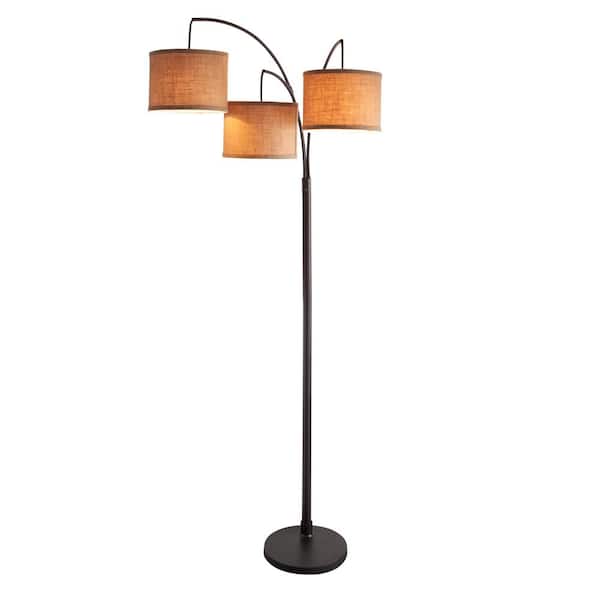 Adesso 80 in. Antique Bronze 3 Arc Floor Lamp AF40818AB